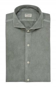 Xacus: Camicia tinta in capo old in tessuto Oxford