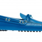 Car Shoe: mocassino driving in vitello daino, colore azzurro