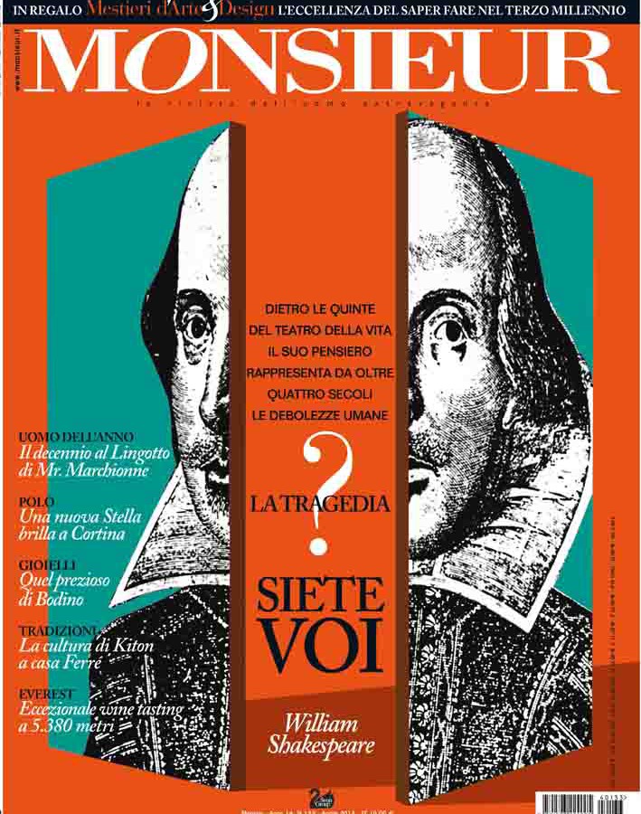 "Monsieur", la rivista dell'uomo extravagante - copertina n.133 Aprile 2014