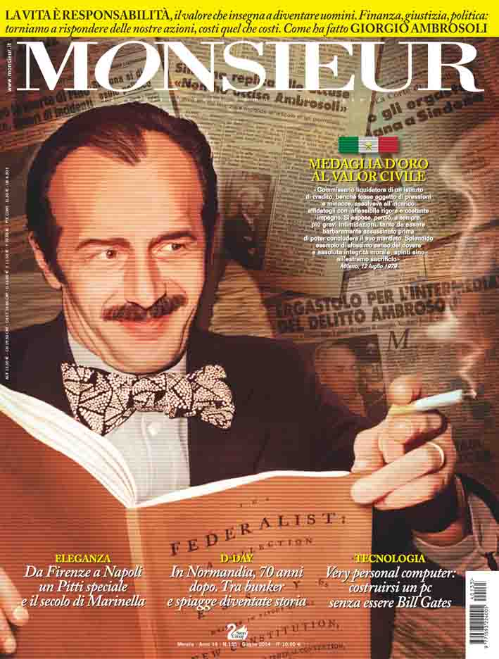 "Monsieur", la rivista dell'uomo extravagante-- copertina n.135 Giugno 2014