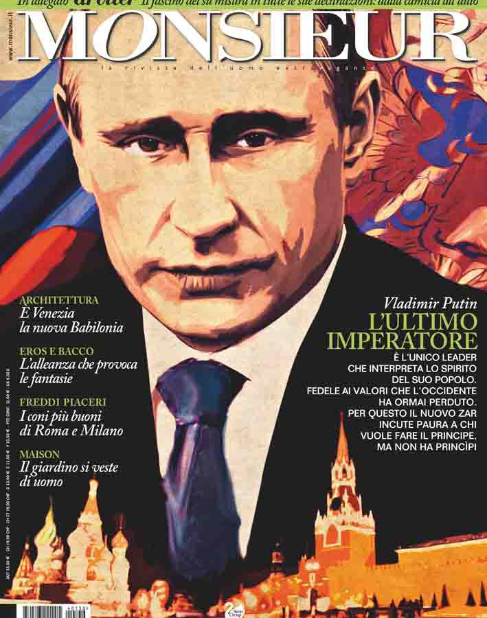"Monsieur", la rivista dell'uomo extravagante - copertina n.136 Luglio 2014
