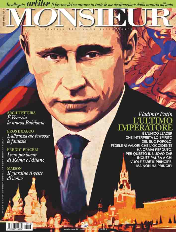 "Monsieur", la rivista dell'uomo extravagante - copertina n.136 Luglio 2014