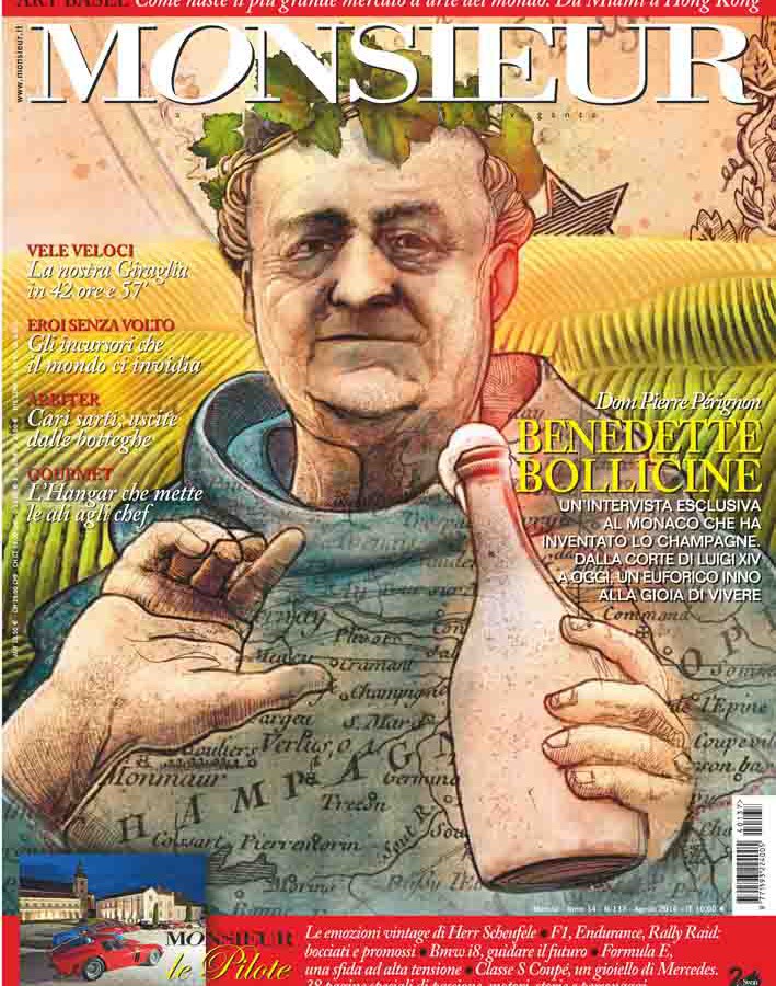 "Monsieur", la rivista dell'uomo extravagante - copertina n.137 Agosto 2014