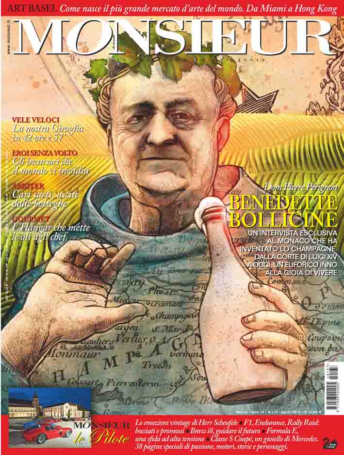 "Monsieur", la rivista dell'uomo extravagante - copertina n.137 Agosto 2014