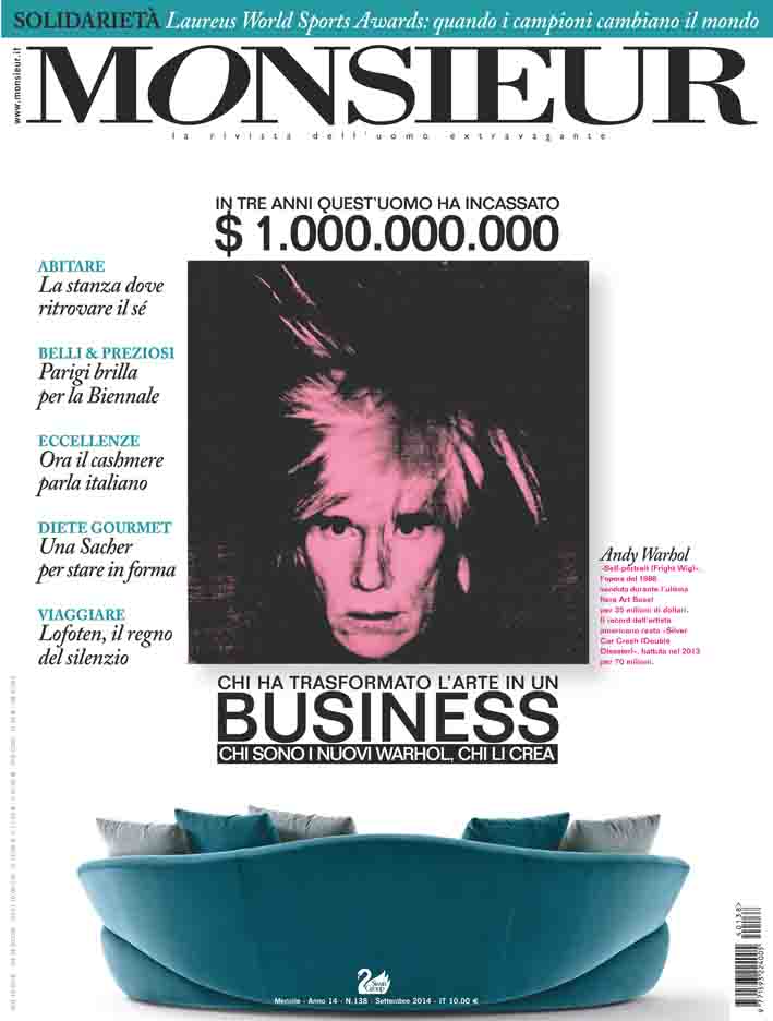 "Monsieur", la rivista dell'uomo extravagante - copertina n.138 Settembre 2014