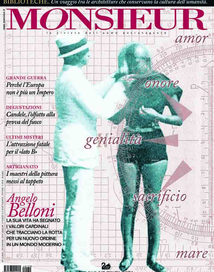 "Monsieur", la rivista dell'uomo extravagante - copertina n.139 Ottobre 2014