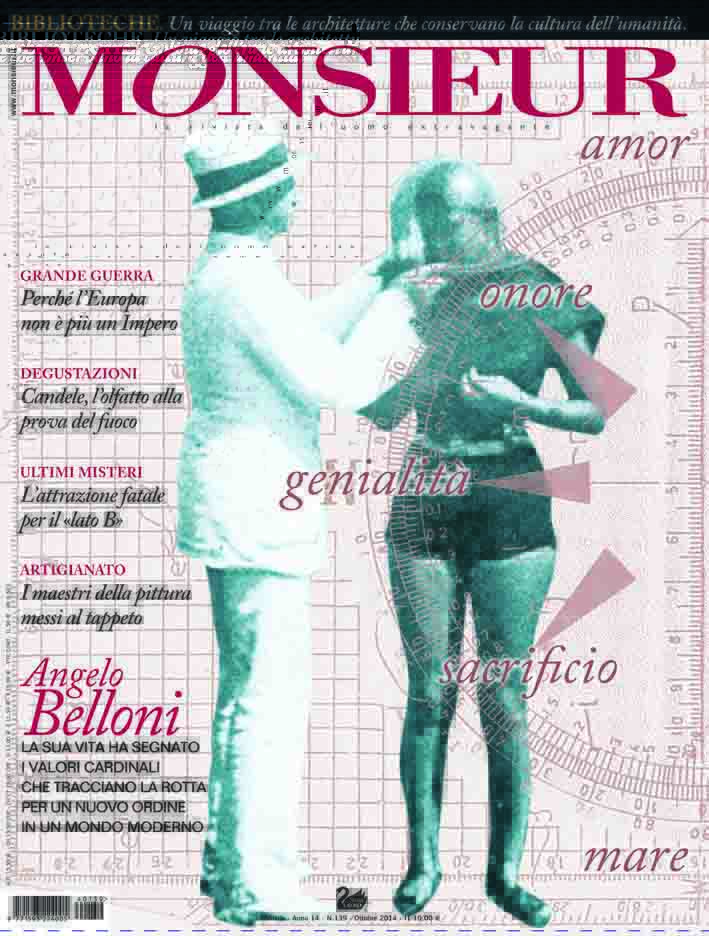 "Monsieur", la rivista dell'uomo extravagante - copertina n.139 Ottobre 2014