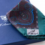 Pocket square MIRAFIORI green – L\’Avvocato logo detail