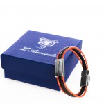 Bracciale skin nero arancio con confezione