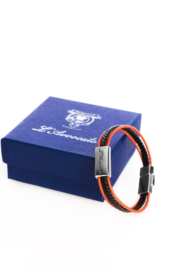Bracciale skin nero arancio con confezione