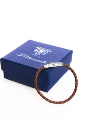 Bracciale skin cognac con confezione