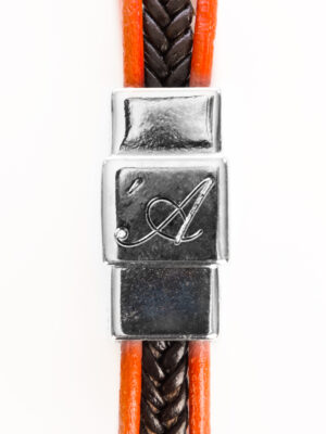 Skin nero arancio - dettaglio chiusura