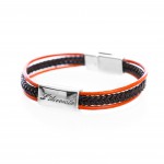 Bracciale skin nero arancio
