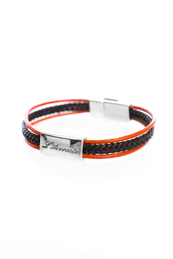 Bracciale skin nero arancio