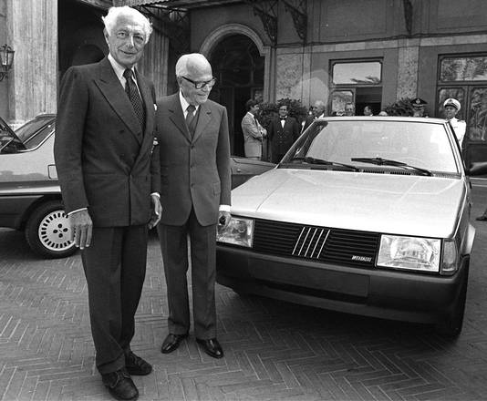 Gianni Agnelli with Sandro Pertini