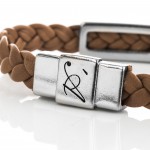 Bracciale in pelle Eddy cuoio- dettaglio chiusura L'Avvocato