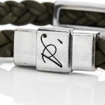 Bracciale in pelle Eddy verde- dettaglio chiusura L'Avvocato