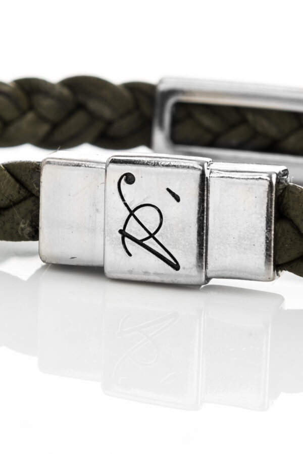 Vowen green leather bracelet “Eddy” – clasp detail