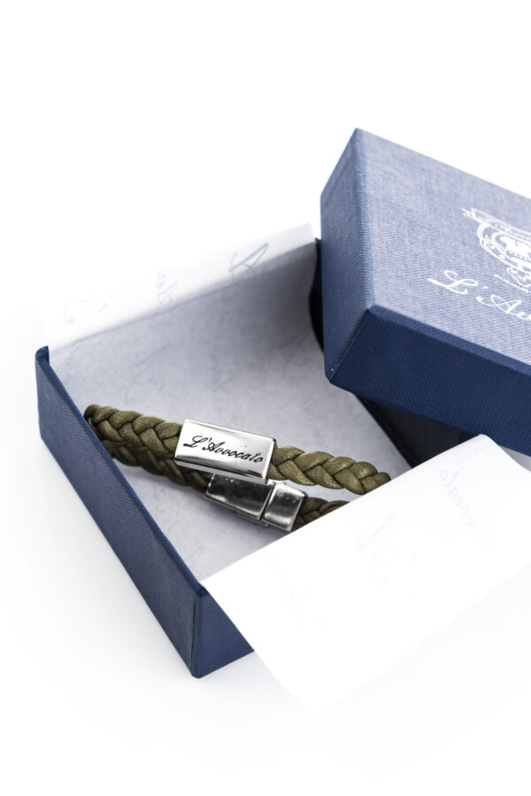 Vowen green leather bracelet “Eddy” in its packacing