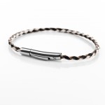 Bracciale in pelle Skin Bianco e Nero -L'Avvocato