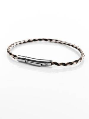 Bracciale in pelle Skin Bianco e Nero -L'Avvocato