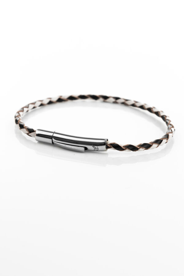 Bracciale in pelle Skin Bianco e Nero -L'Avvocato
