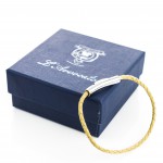 Bracciale in pelle intrecciata Skin Giallo L'Avvocato e confezione