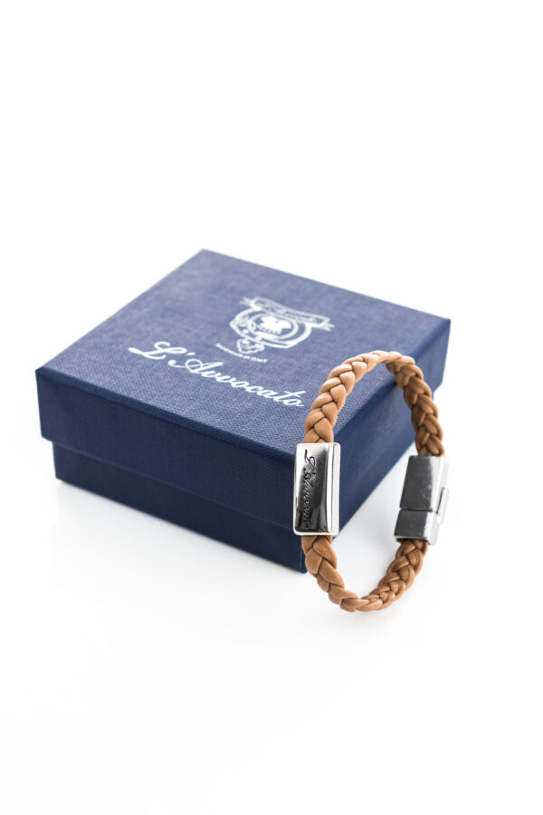Eddy cuoio -Bracciale in pelle L'Avvocato lavorato a treccia