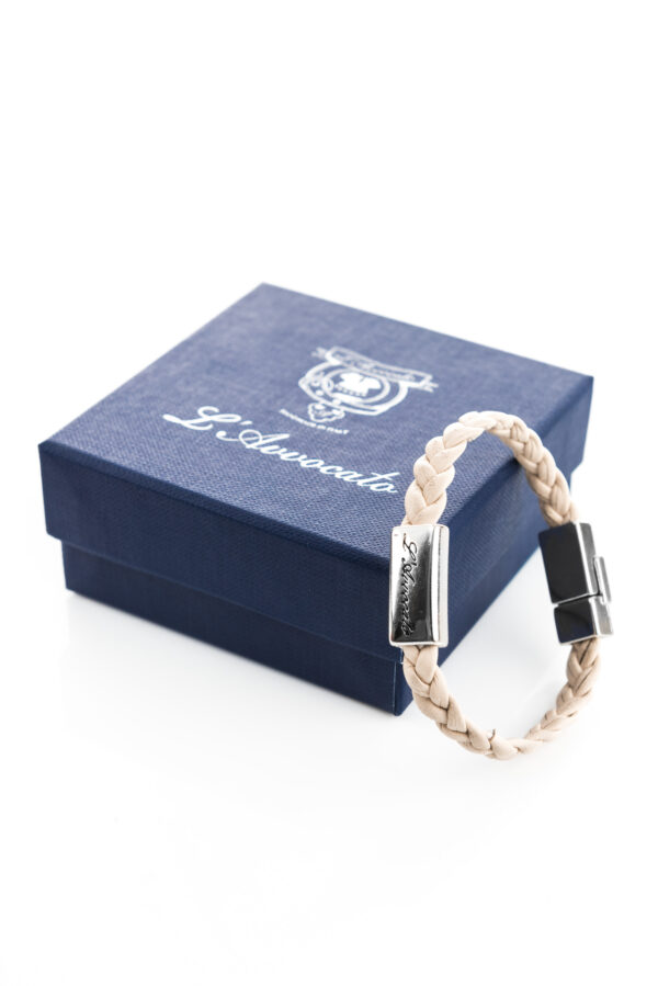 Eddy naturale -Bracciale in pelle L'Avvocato lavorato a treccia