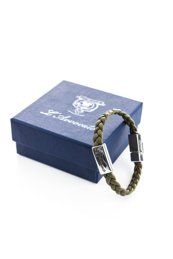 Vowen men\\’s leather bracelet “Eddy” green- L’Avvocato