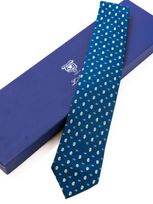 Cravatta Sette Pieghe Marella Blu di Prussia e confezione