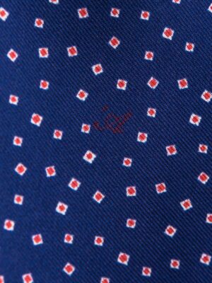 Dettaglio Microfantasia Blu Zaffiro con monogramma